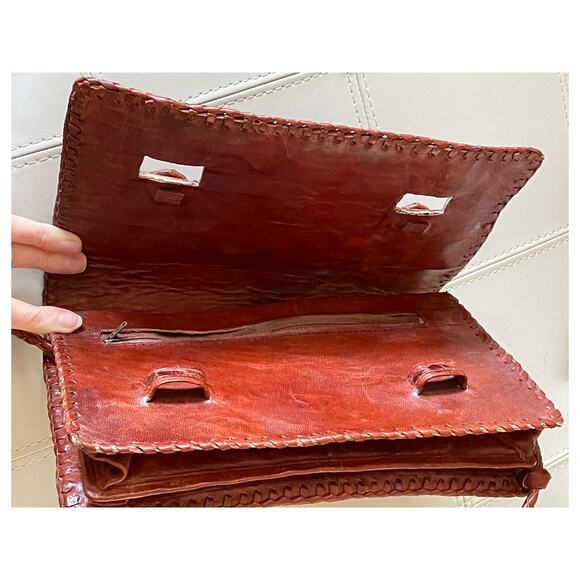 Alligator with Laced & Braided Leather Crossbody Bag - Picture 5 of 8